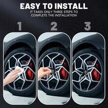 4PCS American Flag Car Wheel Center Caps Sticker, Automotive Exterior Accessories Wheel Hub Caps Sticker Compatible With 56mm Wheel Hub Caps, Center Caps For Rims Car Decorations - Black - View 6