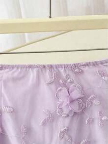 Falda de sirena con parches de malla bordada elegante para mujer - Púrpura malva - Ver 3