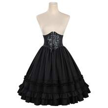 Cosplay Clothing - Retro Lace Mini Skirt In Black + Waist Belt - View 1