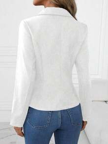 Clasi Blazer casual de unicolor, otoño - Blanco - Ver 2