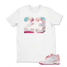 AJs 3 Spring Flowers No. 23 Sports T-Shirt, Streetwear Style Graphic T-Shirt, Unisex T-Shirt, T-Shirt To Match Sneakers, Clothing For Adults And Children. - 款式 - 查看 1