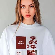 Camiseta retro de marca, versátil y moderna, de manga corta, con diseño estampado de estilo americano, 100% algodón, estilo europeo y americano, para el verano. - Camisa blanca de manga corta - Ver 2