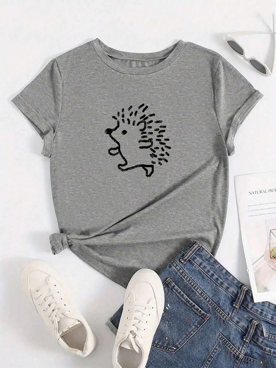 Women's T-Shirt - 灰色 - 查看 1