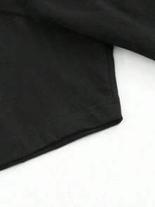 Black Rose Print T-Shirt - 100% Cotton, Short Sleeve, Round Neck | Comfortable And Casual Style Suitable For All Seasons, Machine Washable, Elegant Floral Design Ideal For Everyday Wear And Special Occasions, Mother's Day Outfit, Free Shipping. - 黑色 - 查看 6