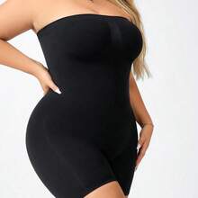 Plus Size Women Shapewear Sleeveless Jumpsuit, Tummy Control Casual - Albaricoque - Ver 5