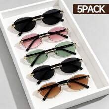 5pcs Vintage Frameless Couple Metal Glasses, Best Gift Choice - Multicolor 5 - View 23