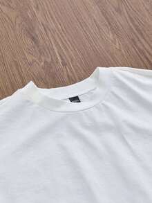 Camiseta Corta Blanca de Corte Cuadrado para Hombre, Talla Estándar, SWAVVY, Verano - Blanco - Ver 8
