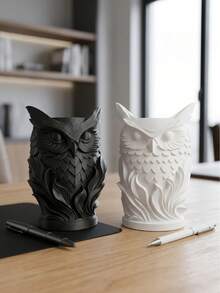 1 hộp đựng bút hình cú mèo in 3D, hộp đựng bút để bàn sáng tạo, hộp đựng văn phòng phẩm - Giá đỡ bút hình cú - Xem 2