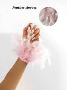 Create A Perfect Atmosphere! Colorful Feather Bracelet Accessory: Whether As A Party Focal Point Or Stage Outfit, This Fluffy Feather Bracelet Will Make Your Look More Eye-Catching.,Halloween - Multicolor - View 8