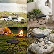 Klappbarer Hocker & Handtasche 2-in-1 – X-förmige Struktur, bis 120 kg Tragfähigkeit, verwandelbar von stylischer Tasche zu Hocker oder Fußstütze. Ideal für Reisen, Wandern, Angeln, Camping, Picknick, Konzerte, Warteschlangen oder Yoga – platzsparend & leicht zu tragen. - Schwarz - Übersicht 8