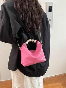 Fashionable Minimalist Casual Mini Faux Pearl Decor Handbag, Suitable For Women, Teenage Girls, Office Use, White - Multicolor - View 5