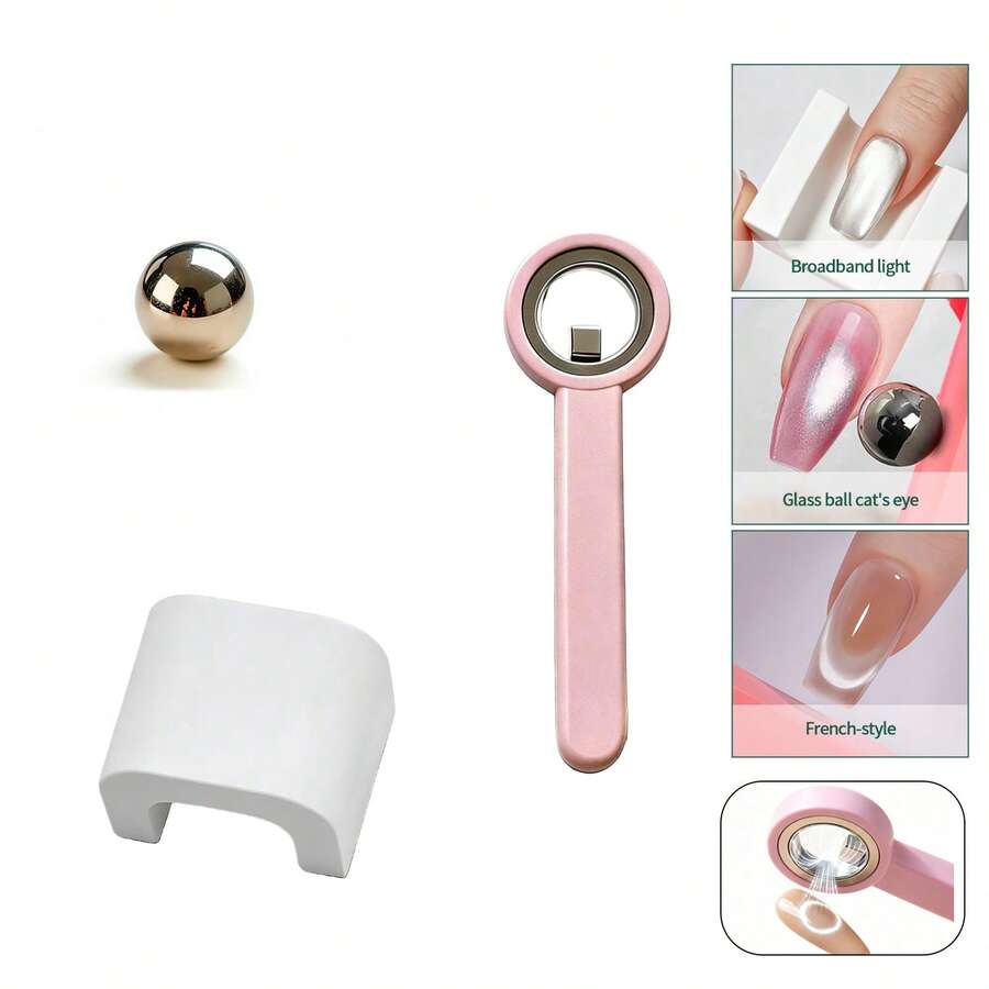 nailpop 三合一防滑猫眼美甲套装,适合春夏,包含宽光束猫眼、玻璃珠猫眼和镂空猫眼设计,春夏美甲用品,打造完美美甲效果,便携易用,新手友好型美甲工具 - 彩色 - 查看 1