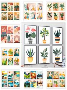 8x12 Inch/6pcs Digital Painting Kit Suitable For Adults And Beginners, Frameless, DIY Easy Acrylic Paint Set, Home Decor Craft, Ideal Gift For Birthday, Father's Day, Christmas, Mother's Day And Valentine's Day - Potted Flowers - View 10