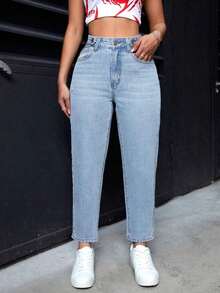 PETITE Pantalones vaqueros versátiles de ajuste entallado con bolsillos para mujer - Azul 2 - Ver 6