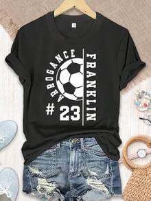 Personalized Women's Soccer Team Jersey, Soccer Jersey With Your Name, Customizable Soccer Team Jersey, Match Day Jersey, Soccer Mom Jersey, Gifts For Mom, Family And Friends - 黑色 - 查看 7