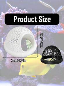 1件3D打印漂浮式水族箱装饰品，带洞穴躲藏处和喂食环 - 多功能鱼床，适用于龙鱼、虾和小鱼装饰，可作为淡水鱼和海水鱼的吊床躲藏处，以及水族爱好者的休息床。 - 彩色 - 查看 3
