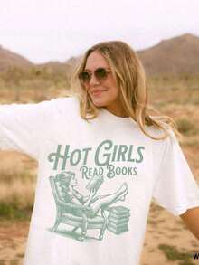 Camiseta para chicas que leen libros, camiseta literaria, camiseta divertida de Booktok, amante de los libros, romántica, merchandising de libros, regalo para lectora, regalo para novia, camiseta de algodón 100% de manga corta, estilo clásico, de algodón grueso, con estampado gráfico, top casual de manga corta para mujer. - Negro - Ver 9