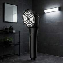 Dual-Color Multi-Gear Pressurized Shower Head - Upgraded Bathroom Shower Experience! Silver-Black Dual-Color Suits Different Decoration Styles, Multi-Mode One-Key Switching (Soft Skin / Pressurized, Etc.), Comfortable Water Flow Enveloping The Body, Tool-Free Installation Fits Most Shower Hoses, Combining Aesthetics And Practicality - Multicolor - View 7