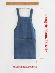 1 buah Celemek Denim, Tahan Minyak, Bernapas, dan Tahan Lama, Cocok untuk Barista, Kafe, dan Toko Roti, Seragam untuk Pria dan Wanita - Gaya tali - View 5