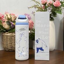 24Oz/32Oz Stainless Steel Water Bottle With Straw For Sports, Travel, And School Sports Water Bottle, Keeps Water Warm For Over 24 Hours, Sealable, Portable, Flip Top, Ideal For Hot And Cold Beverages, Coffee, And Frozen Drinks - màu đen - Xem 6