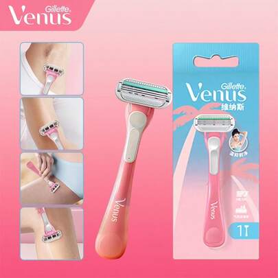  Gillette Venus Maquinillas para Mujeres - Maquinilla Mini Tropical Rosa con Tira Lubricante y Mango Ergonómico con Cuchillas Flotantes Independientes para Depilación Facial/Piernas/Axilas/Bikini Afeitadora de Belleza