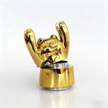 1 pieza Molinillo de cerdo con baño de oro, molinillo de cerdo portátil manual con disco de metal de 4 capas, herramienta de escritorio personalizada - Ver 5