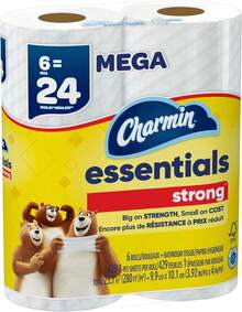 Charmin Essentials Strong Toilet Paper 6 Mega Rolls, 429 Sheets Per Roll - ColorB - View 8