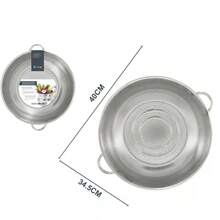 1 Set Thick Stainless Steel Colanders With Mixing Bowl, Rice Washing Bowl, Double-Ear Vegetable Washing Basin,Multi-Size Perforated Strainer Baskets With Handles, Multipurpose Rice, Fruit & Vegetable Washing Bowl For Kitchen - S+M+L - View 13