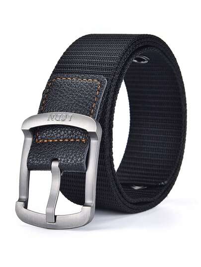 New Fashion Luxury Men's Braided Canvas Belt With Metal Needle Buckle,For Men Women, Perfect For Casual, Sporty, Or Work Looks, Ideal With Jeans And Trousers ﻿