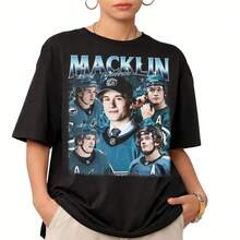 T-shirt vintage Macklin Celebrini en édition limitée, T-shirt bootleg vintage Macklin Celebrini années 90, Cadeau pour fan de hockey sur glace, T-shirt unisexe à motif vintage - Noir - Voir 6