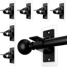 Bộ 2/4 móc treo khăn trong suốt không cần khoan, móc dán chắc chắn cho phòng tắm, giá treo rèm tắm chống thấm nước, dụng cụ sắp xếp đồ đa năng. - giá đỡ thanh rèm - Xem 3