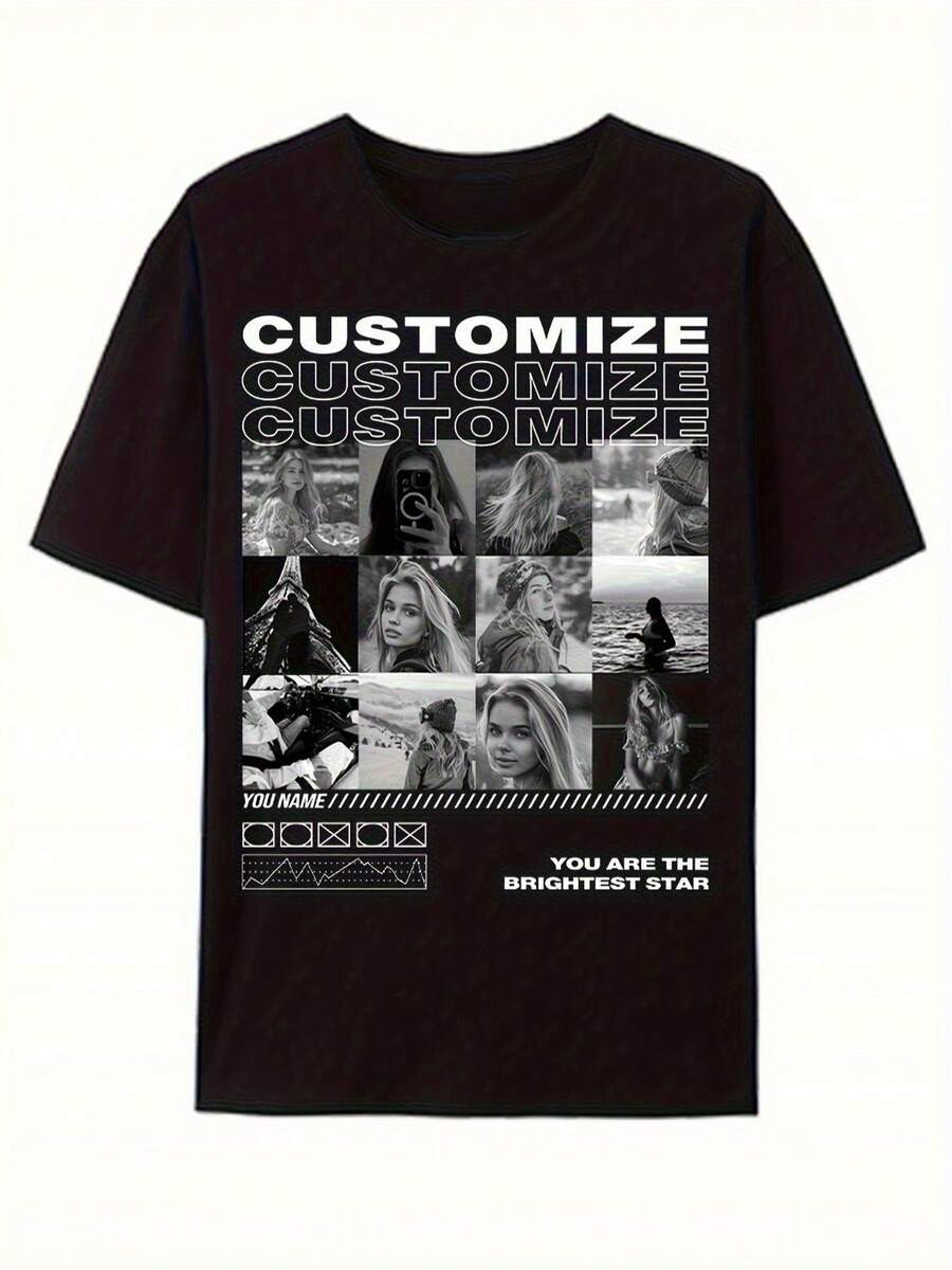 Unisex All-Season Graphic Tee With TV, Band, Game And Cartoon Prints, Collectible Casual Top As Nice Gift For Family And Friends - Black - View 1