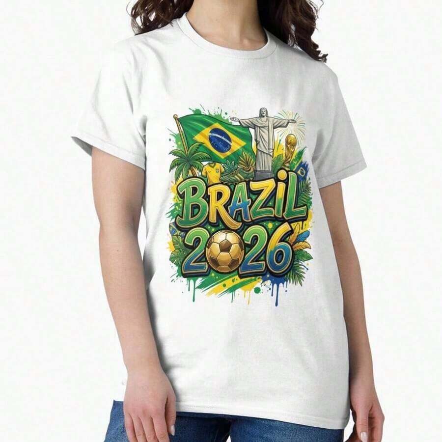Camiseta: ¡Lo importante es divertirse! Camiseta Clásica Hearts Of Banderas Mundial 2026 - Blanco 3 - Ver 1