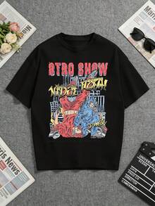 Camiseta negra, con el estampado "OTRO SHOW" en relieve, presenta un diseño llamativo, es cómoda de llevar y es perfecta para salidas informales.Camisetas Casuales para Mujer: Una colección que incluye camisetas casuales, tops y camisetas ideales para el uso diario.Confeccionadas con tejidos ligeros y transpirables, estas prendas presentan una estética de inspiración vintage, lo que las convierte en una excelente opción tanto para la vida universitaria como para conjuntos cotidianos.Los diseños son encantadores y bonitos, con un corte cómodo y favorecedor.Gracias a su estilo clásico, tejidos suaves al tacto y sensación agradable para la piel, estas prendas poseen un distintivo aire de inspiración mexicana. - Negro - Ver 6