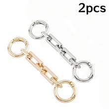 1Pc/2/3Pcs Bag Extension Chain Gold/Silver Color Optional Modification Accessory Chain Metal Texture Extended Chain Compatible With Underarm Bag Crossbody Bag Shoulder Strap Extension Buckle - Multicolor - View 16