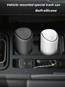 Multi-Function Car Trash Can, Silicone Cup Holder Trash Can With ABS Base, Removable And Washable Mini Storage Box Suitable For Keys, Coins, Phones, Non-Slip Dashboard Storage Box - A - View 3