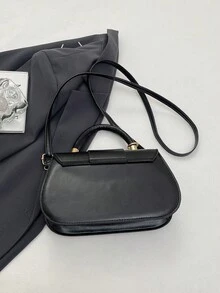 Túi xách thiết kế độc đáo, túi đeo chéo kiểu yên ngựa thời trang mới, túi đeo vai, túi tote công sở dành cho phụ nữ văn phòng. - màu đen - Xem 7