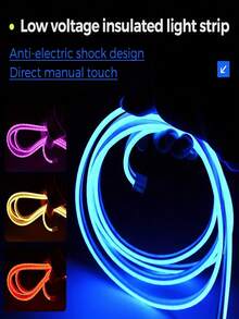1pc RGB Neon LED Silicone Flexible Light Strip, With 24-Key Remote Control, Dimmable And Color Changing, Suitable For Indoor And Outdoor Christmas Decoration, USB LED Light Strip For Living Room, 1m 5m 10m, 5V Remote Control Light For TV Background Lighting RGB Night Light - Multi-color light - View 8