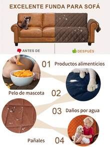 Reversible Protective Cover For Single/Double/Triple Sofas - Stain-Resistant, Moisture-Resistant, Pet-Scratch Resistant. Washable Fabric, Easy To Change. Durable Family Design. Available In Multiple Colors. - Brown - View 5