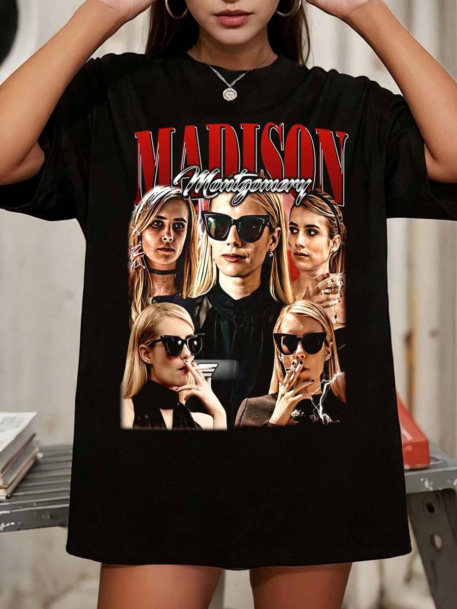 Montgomery T-Shirt – Vintage AHS Coven Crewneck, Fan Apparel - Black - View 1