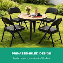 Foldable Padded Chair With Metal Frame Heavy Duty For Office Home Dining Easy Storage Black Pack Of 2 - 1 - 查看 3