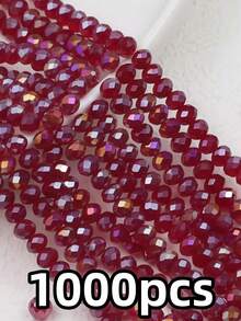 200pcs 3mm Flat Oval AB Color Glass Crystal Beads, Suitable For DIY Handmade Fashion Bracelet Necklace Jewelry Making Accessories - Multicolor - View 30