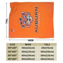 Auburn Merch Tigers Throw Blanket Warm Blankets Breathable Air Conditioner Blanket For Car Classic Outdoor Blankets For Picnic For All Season - màu đen - Xem 8