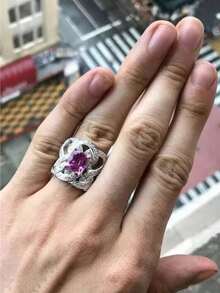 1 chiếc nhẫn oval màu ngọc lam cổ điển dành cho nữ, lấy cảm hứng từ thiết kế retro, phù hợp để đeo hàng ngày và trong những dịp đặc biệt, tinh tế và sang trọng. - Bạc - Xem 4