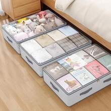 1pcs Under-Bed Drawer Storage Box, Flat Low-Profile Design With Sealed Lid, Spacious Capacity, Suitable For Clothing Toy Bedroom Clutter Reduction Long-Term Storage Or Space-Efficient Organization - Xem 1