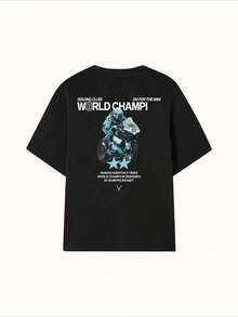 2026 New Hip-Hop World Tour T-Shirt Pure Cotton B-Billie Top Round Neck Short Sleeve Eilish Women's Photos And Text Gender-Free. - 黑色 27 - 查看 6