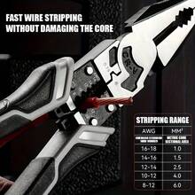 Industrial-Grade Multi-Function Plier Set - Includes Vise Grip, Needle-Nose Pliers, Diagonal Cutting Pliers, Wire Stripper, 3 Pieces Set, Electrician-Specialized Force-Saving Wire Pliers, Complete Home Repair Hardware Tools - Slanted Mouth - View 9