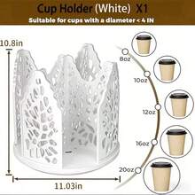 4-Tier Rotating Paper Cup Holder, Disposable Coffee Cup Dispenser, Storage Box, Detachable Plastic Cup And Lid Rack, Suitable For Counter, Kitchen, Coffee Station And Bathroom - Multicolor - View 7