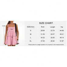 Women Casual Romper Sleeveless Square Neck Playsuit Loose Fit Wide Leg Short Jumpsuit Lightweight Breathable Lounge Outfit Beach Vacation Style Pocket Design Summer Travel Outfit For Women - 粉色 - 查看 5