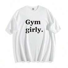 100% Cotton Dynamic T-Shirts For Fitness Girls, Fun Fitness Shirts, Fun Fitness Style, A Must-Have For Fitness Lovers, Stylish Weightlifting Shirts, Exclusive Design For Fitness Girls: Vintage Street Style Cotton T-Shirt, Comfortable And With Unisex Loose Sizes. - 白色 - 查看 3